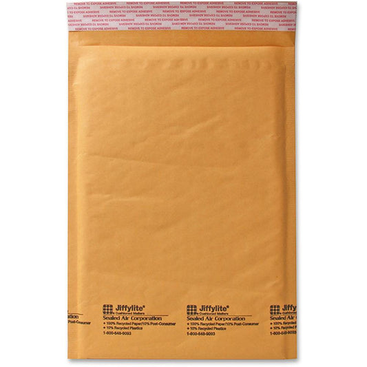 Sealed Air JiffyLite Cellular Cushioned Mailers - Bubble - #4 - 9 1/2" Width x 14 1/2" Length - Peel & Seal - Kraft - 25 / Carton - Kraft