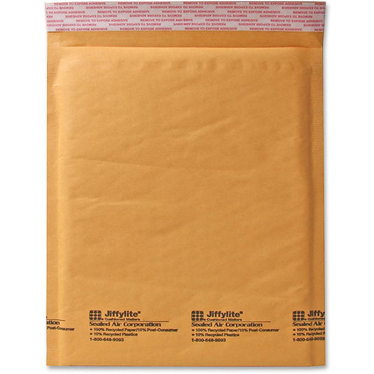 Sealed Air JiffyLite Cellular Cushioned Mailers - Bubble - #6 - 12 1/2" Width x 19" Length - Peel & Seal - Kraft - 50 / Carton - Kraft