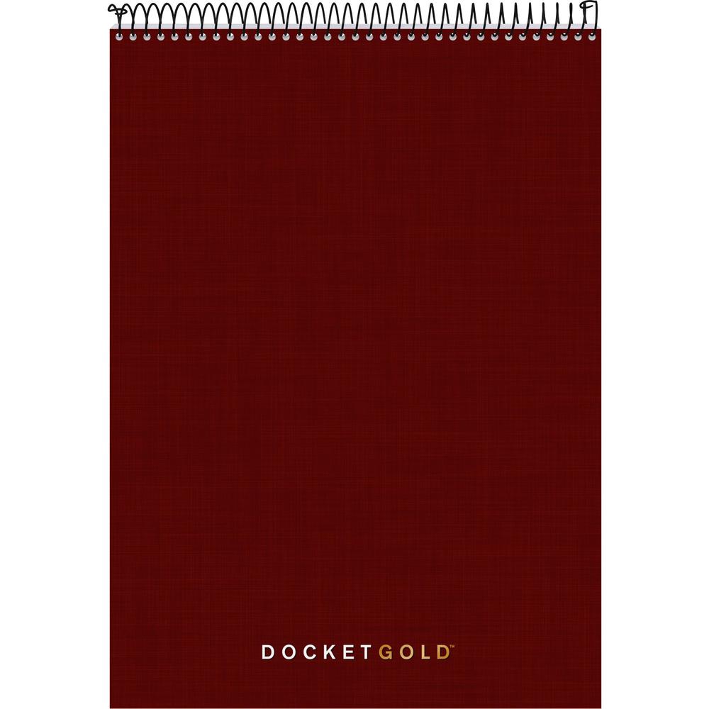 TOPS Docket Heavyweight Wirebound Planner - 70 Sheets - Wire Bound - 20 lb Basis Weight - 8 1/2" x 11 3/4" - White Paper - BurgundyChipboard Cover - Perforated, Repositionable, Heavyweight, Hard Cover