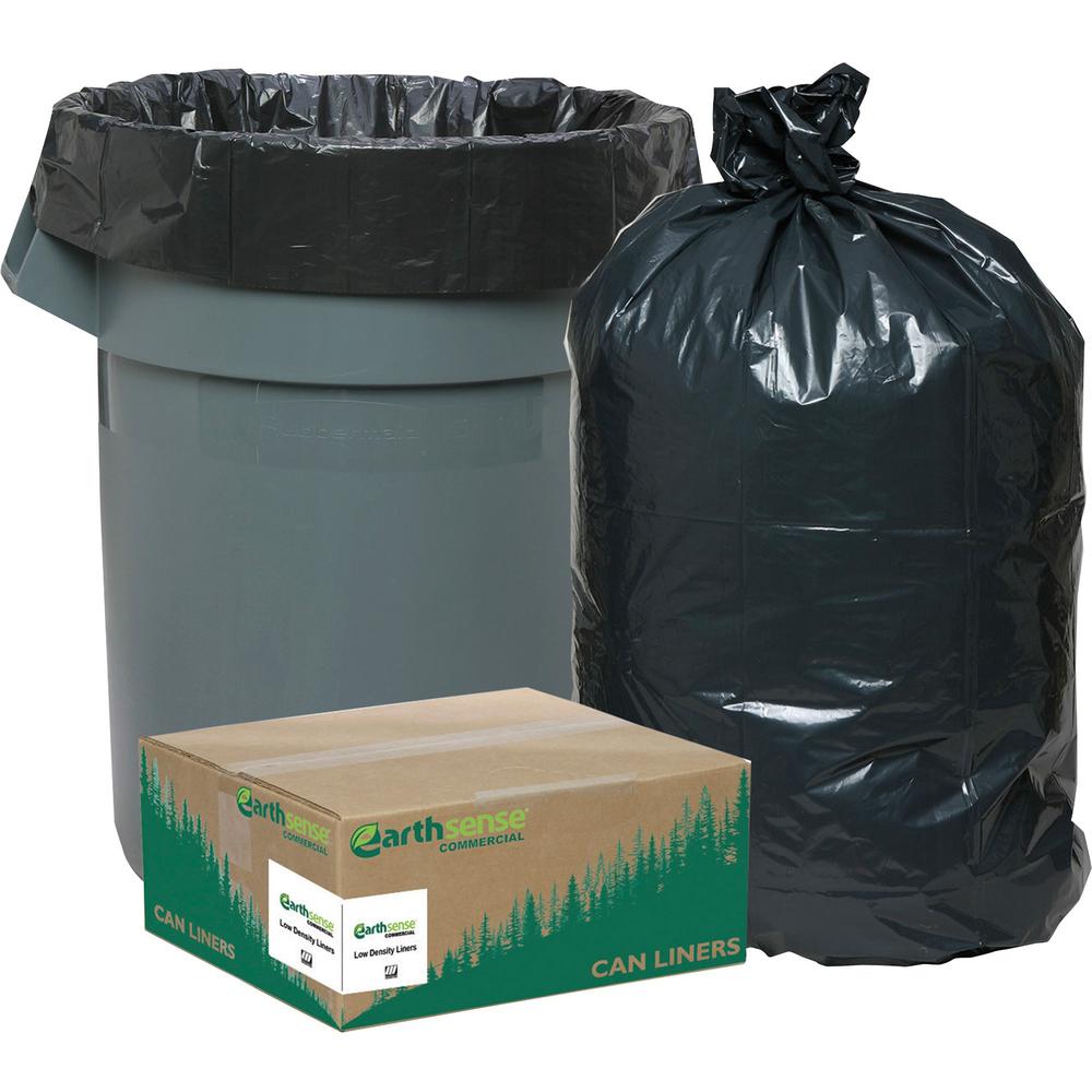 Berry Reclaim Heavy-Duty Recycled Can Liners - Small Size - 10 gal Capacity - 24" Width x 23" Length - 0.85 mil (22 Micron) Thickness - Low Density - Black - Plastic - 500/Carton - Recycled