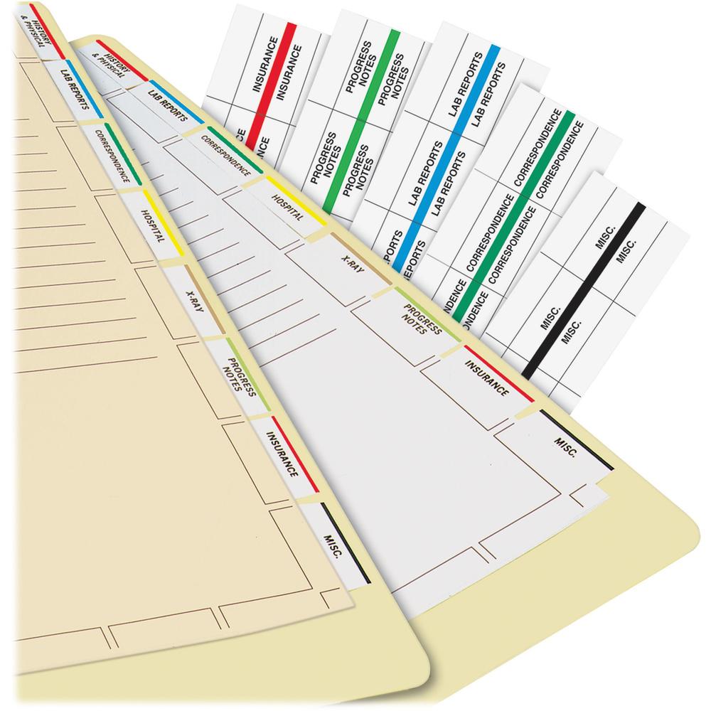 Tabbies Medical Chart Index Divider Sheets - Blank Tab(s) - 7 Hole Punched - White Divider - White Tab(s) - Punched - 400 / Box