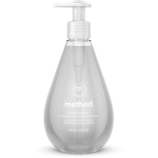 Method Gel Hand Soap - Sweet Water ScentFor - 12 fl oz (354.9 mL) - Pump Bottle Dispenser - Bacteria Remover - Hand - Yes - Yes - Clear - Non-toxic, Triclosan-free, pH Balanced, Anti-irritant - 6 / Ca