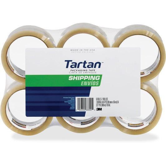 Tartan General-Purpose Packaging Tape - 54.60 yd Length x 1.88" Width - 1.9 mil Thickness - 3" Core - Rubber Resin Backing - Nick Resistant, Abrasion Resistant, Moisture Resistant, Scuff Resistant, Te