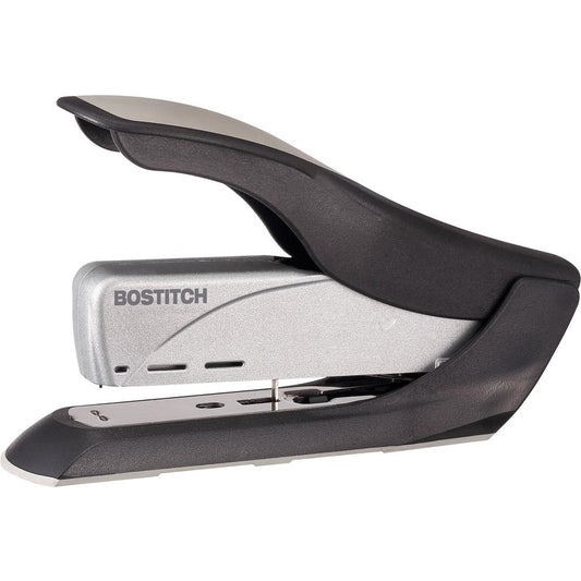 Bostitch Spring-Powered Antimicrobial Heavy Duty Stapler - 65 Sheets Capacity - 500 Staple Capacity - 5/16" , 3/8" Staple Size - Black, Gray