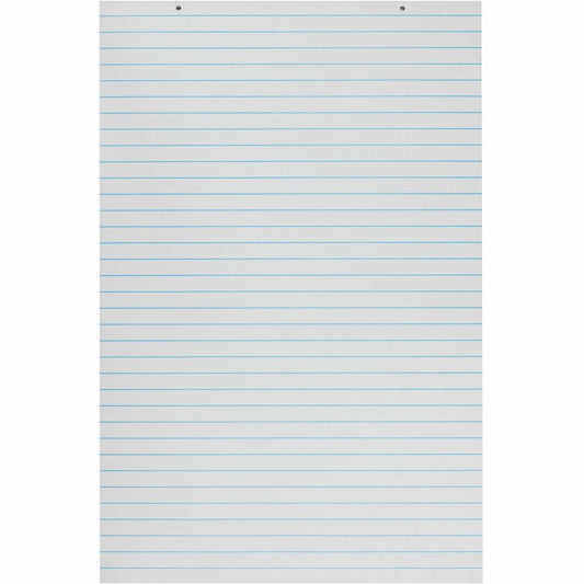 Pacon Ruled Chart Pad - 100 Sheets - Glue - Front Ruling Surface - 1" Ruled - 24" x 36" - White Paper - Chipboard Backing, Hole-punched, Recyclable - 1 Each