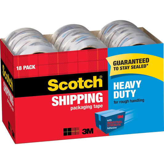 Scotch Heavy-Duty Shipping/Packaging Tape - 54.60 yd Length x 1.88" Width - 3.1 mil Thickness - 3" Core - Tear Resistant, Split Resistant, Breakage Resistance - For Mailing, Moving, Packing, Protectin