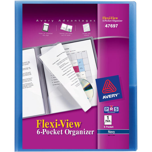 Avery&reg; 47697 Letter Organizer Folder - Letter - 8.5" x 11" - 150 Sheet - 24 / Carton - Light Blue, Light Gray