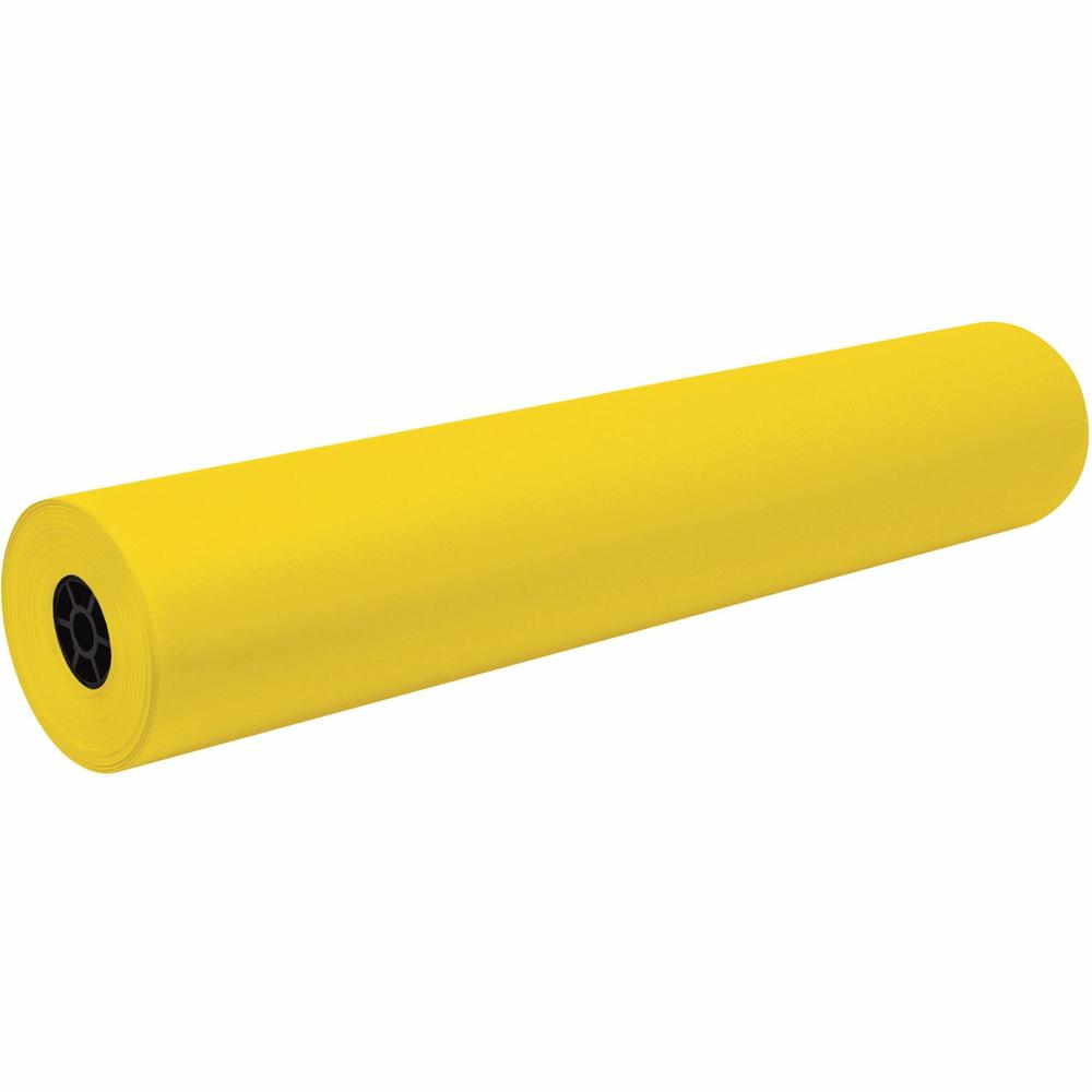 Decorol Flame-Retardant Art Paper Roll - Art, Classroom, Office, Banner, Bulletin Board - 7"Height x 36"Width x 1000 ftLength - 1 / Roll - Yellow - Sulphite