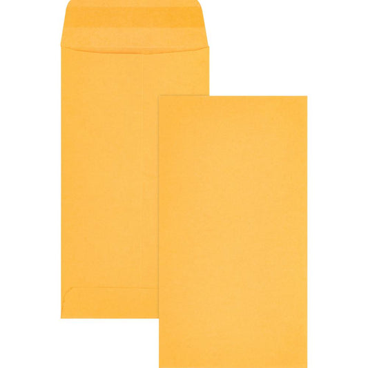 Business Source Little Coin No. 7 Kraft Envelopes - Coin - #7 - 3 1/2" Width x 6 1/2" Length - 28 lb - Gummed - Kraft - 500 / Box - Brown Kraft