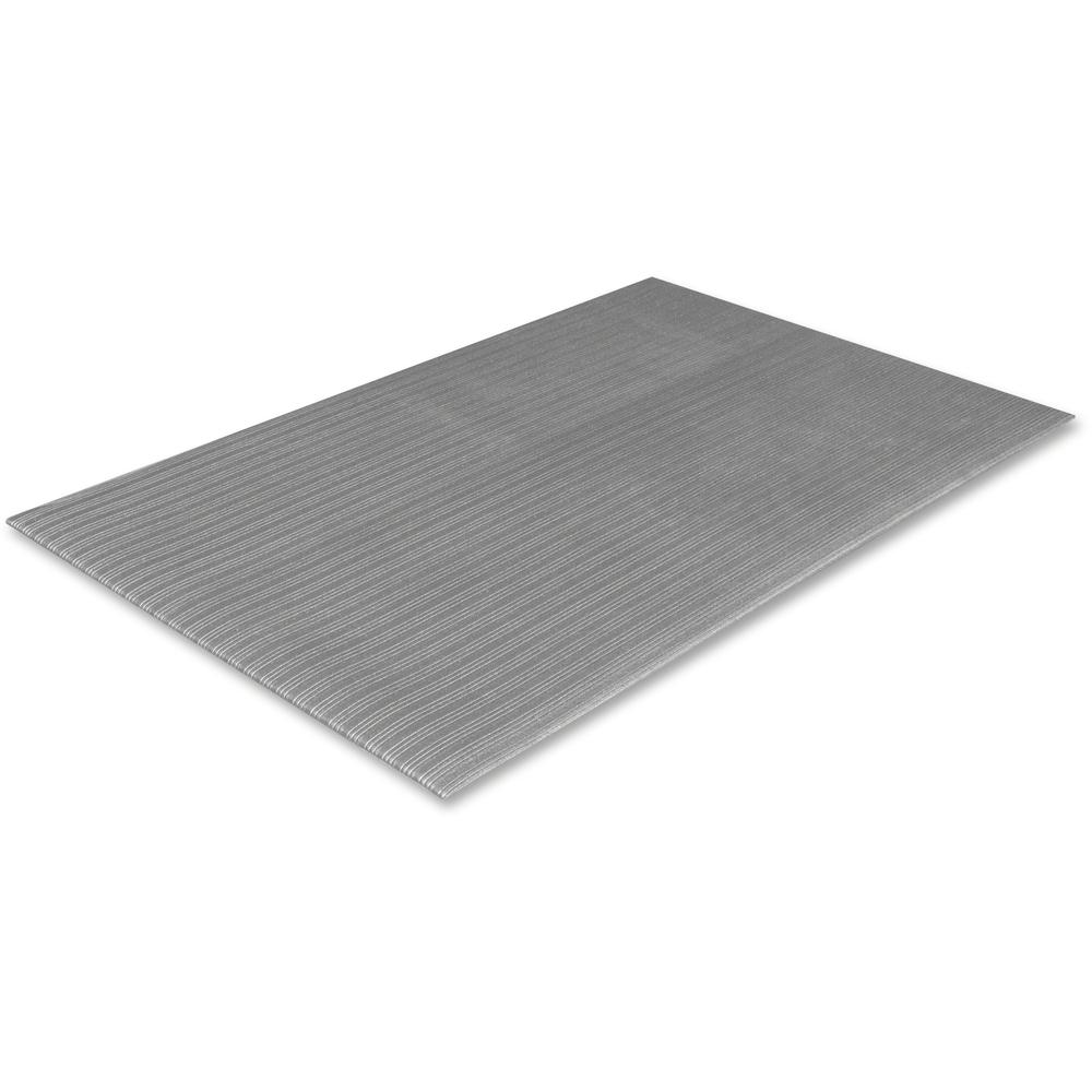 Crown Mats Tuff-Spun Foot-Lover Mat - Service Counter, Mailroom, Cashier's Station, Warehouse, Cement Floor - 60" Length x 36" Width x 0.38" Thickness - Rectangular - Vinyl, PVC Sponge - Gray - 1Each