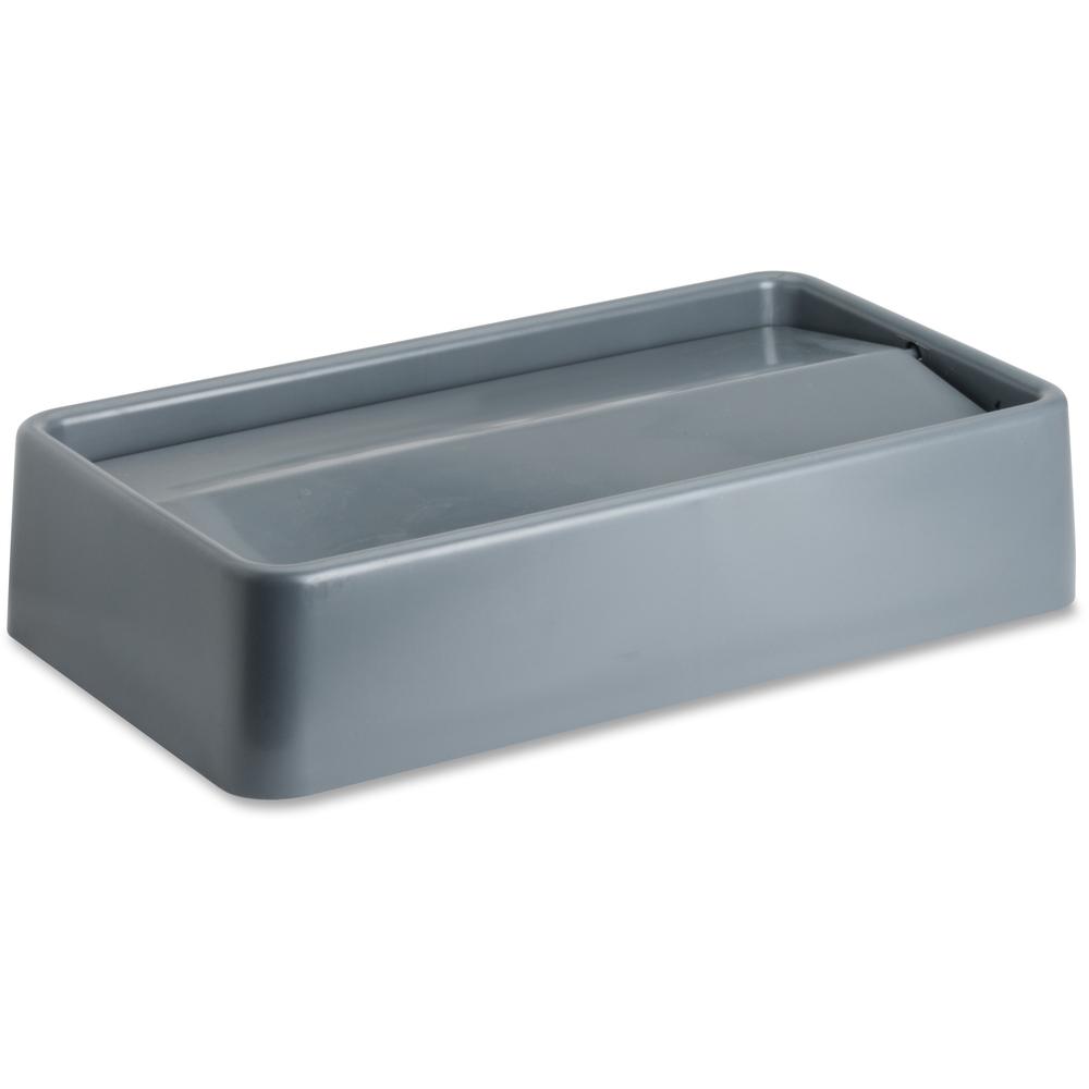 Genuine Joe Space-Saving Container Swing Lid - Rectangular - 1 Each - Gray