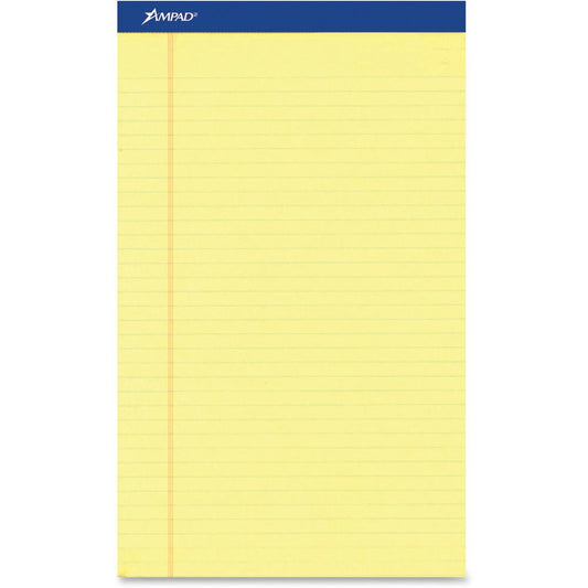 Ampad Perforated Ruled Pads - Letter - 50 Sheets - Stapled - 0.34" Ruled - Letter - 8 1/2" x 11"8.5" x 11.8" - Dark Blue Binding - Sturdy Back, Chipboard Backing, Perforated, Tear Resistant - 1 Dozen