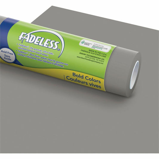 Fadeless Bulletin Board Art Paper - Bulletin Board, Art Project, Craft Project, School, Home, Office Project - 48"Width x 50 ftLength - 1 / Roll - Pewter