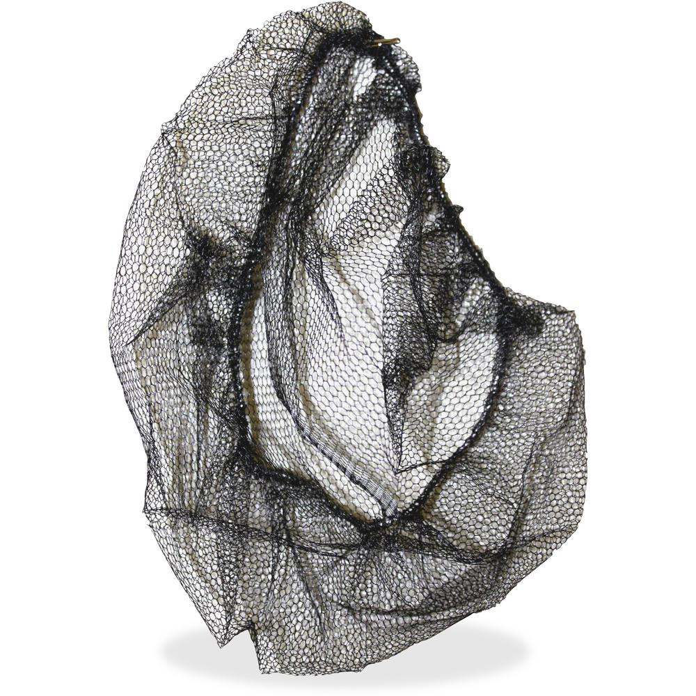 Genuine Joe Black Nylon Hair Net - Recommended for: Food Handling, Food Processing - Large Size - 21" Stretched Diameter - Contaminant Protection - Nylon - Black - Comfortable, Lightweight, Durable, T