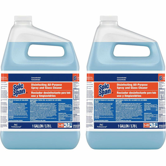 Spic and Span Disinfecting All-Purpose Spray and Glass Cleaner - For Multipurpose - Concentrate - 128 fl oz (4 quart) - 2 / Carton - Streak-free, Disinfectant - Clear Blue