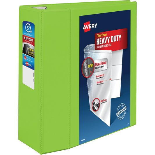 Avery&reg; Heavy-Duty View Chartreuse 5" Binder (79815) - Avery&reg; Heavy-Duty View 3 Ring Binder, 5" One Touch EZD&reg; Rings, 2.3/4.8" Spine, 1 Chartreuse Binder (79815)