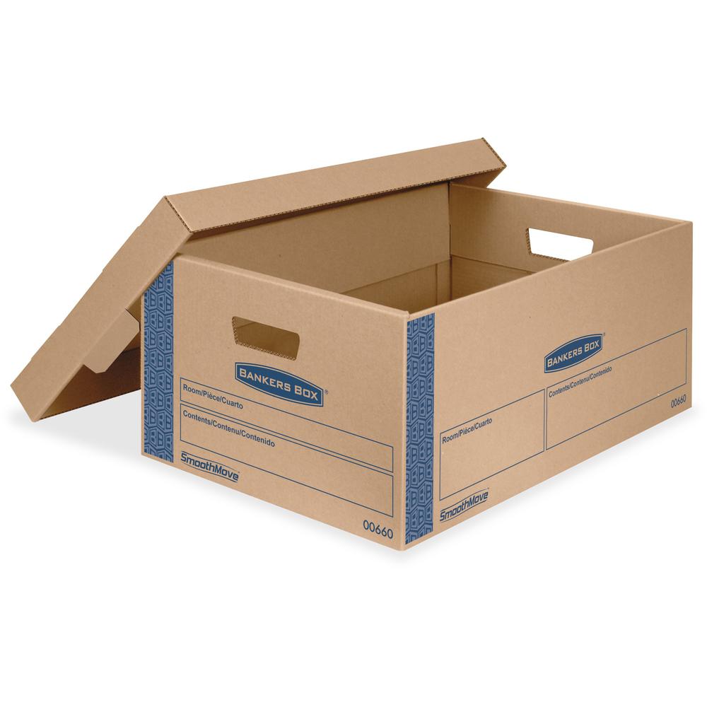 Bankers Box SmoothMove Moving Boxes - Internal Dimensions: 15" Width x 24" Depth x 10" Height - External Dimensions: 15.9" Width x 25.4" Depth x 10.3" Height - Media Size Supported: Legal - Lid Lock C