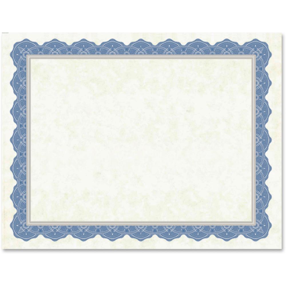 Geographics Drama Blue Border Blank Certificates - 8.5" x 11" - Inkjet, Laser Compatible with Blue Border - 15 / Pack