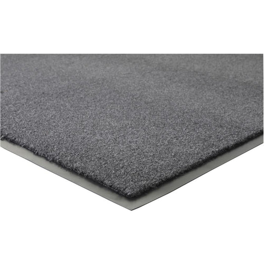 Genuine Joe Silver Series Indoor Entry Mat - Building, Carpet, Hard Floor - 10 ft Length x 36" Width - Plush - Charcoal - 1Each