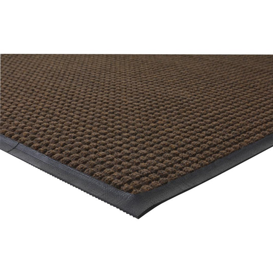 Genuine Joe Waterguard Floor Mat - Floor - 10 ft Length x 36" Width - Rectangular - Rubber - Brown - 1Each