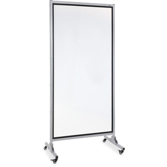 Lorell 2-sided Whiteboard Easel - 37.5" (3.1 ft) Width x 82.5" (6.9 ft) Height - White Steel Surface - Black Aluminum Frame - Rectangle - Magnetic - 1 Each