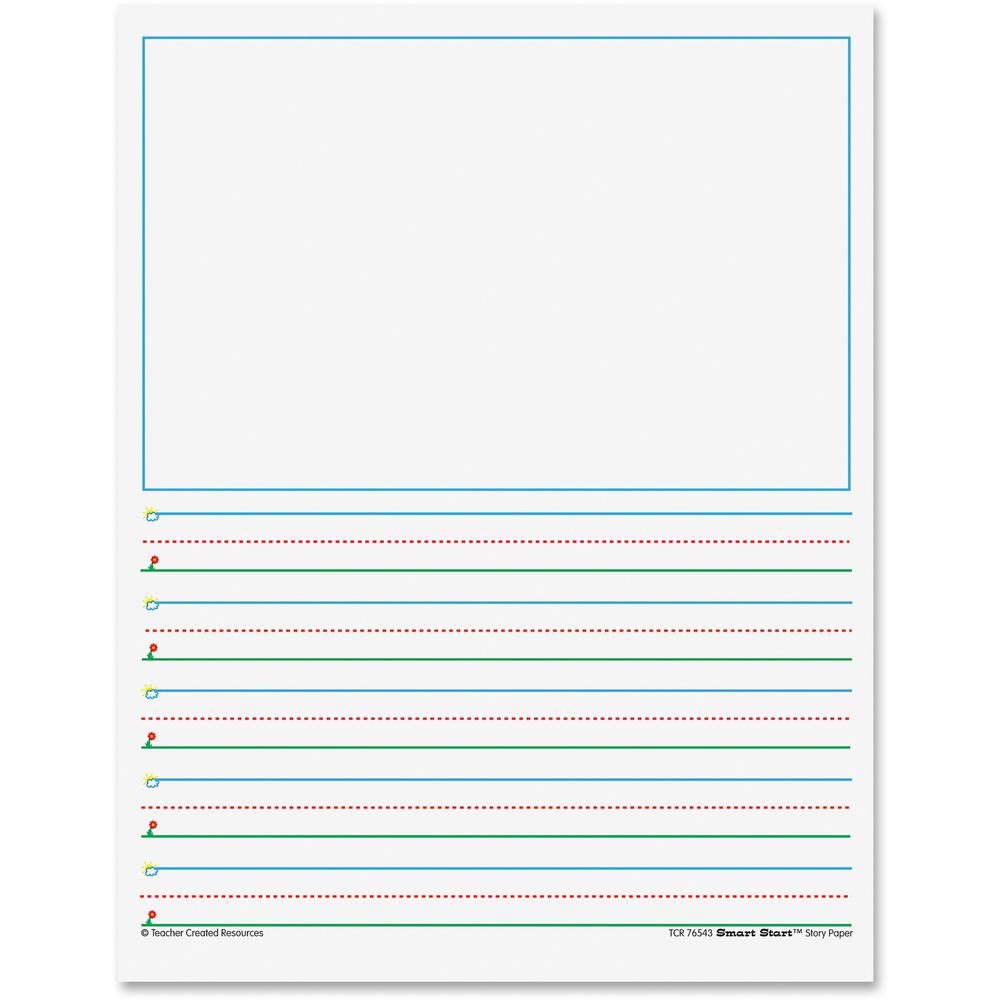 Teacher Created Resources K - 1 5/8" Space Writing Paper - Letter - 0.63" Ruled - 8 1/2" x 11" - White Paper - 360 / Pack