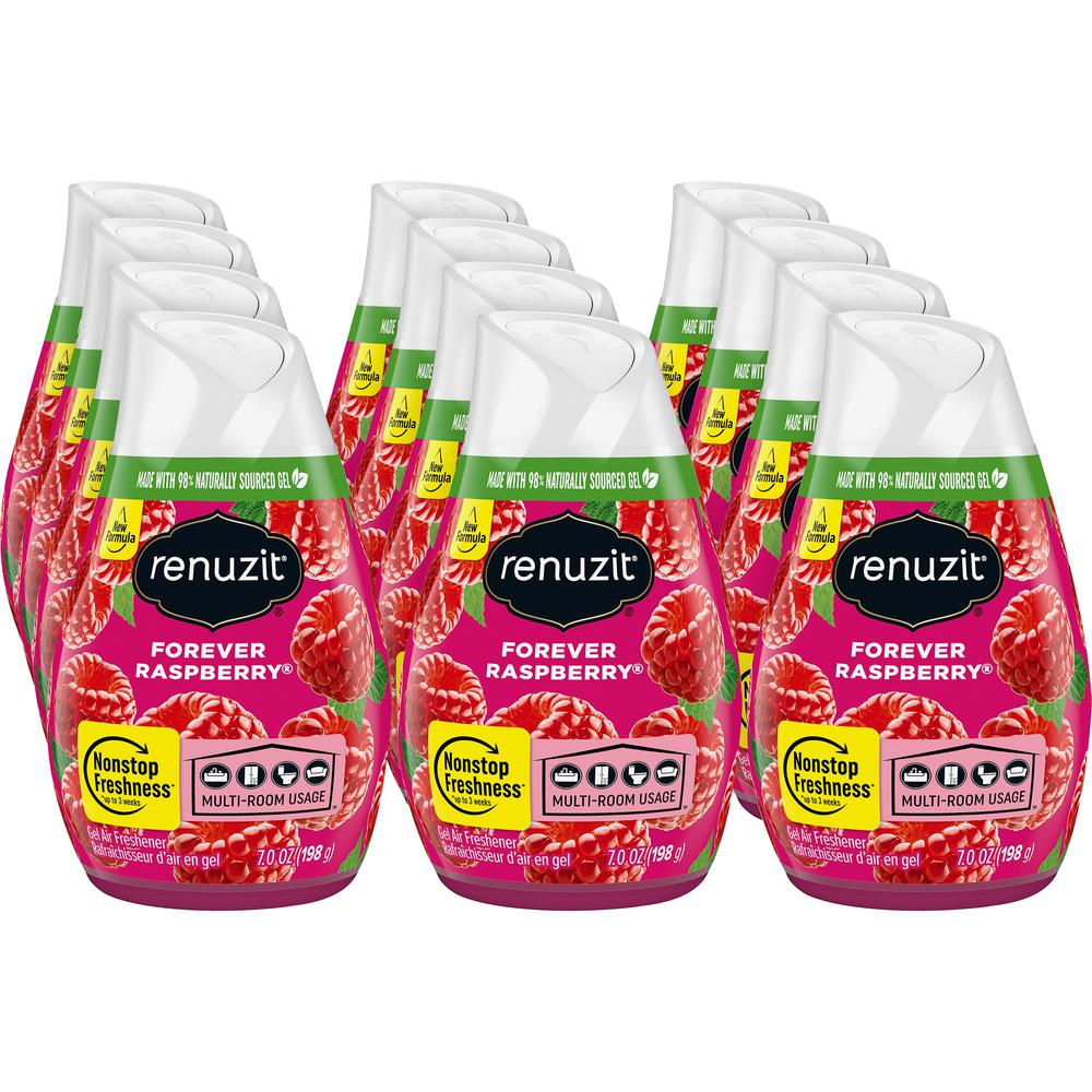 Renuzit Fresh Picked Gel Air Freshener - Gel - 7 oz - Raspberry - 30 Day - 12 / Carton - Odor Neutralizer, Long Lasting