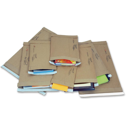 Jiffy Mailer Jiffy Padded Mailers - Multipurpose - #1 - 7 1/4" Width x 12" Length - Flap - Kraft - 100 / Carton - Natural Kraft, Satin Gold