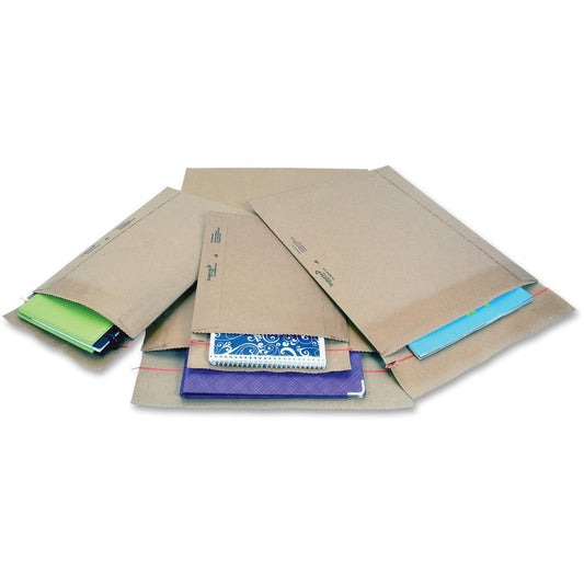 Jiffy Mailer Padded Self-seal Mailers - Multipurpose - #0 - 6" Width x 10" Length - Self-sealing Flap - Kraft - 25 / Carton - Natural Kraft, Satin Gold