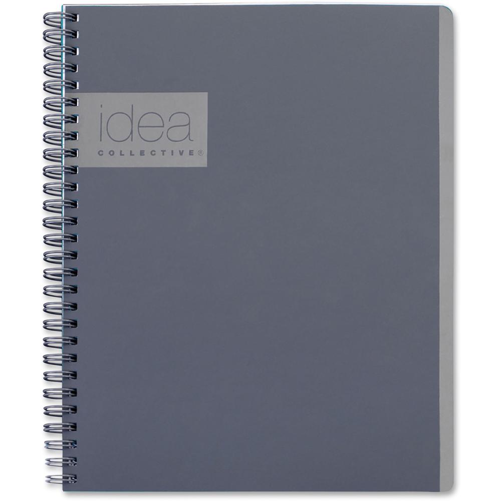 TOPS Idea Collective Professional Notebook - Twin Wirebound - College Ruled - 6" x 9 1/2" - Gray Cover - Soft Cover, Perforated - 1 Each