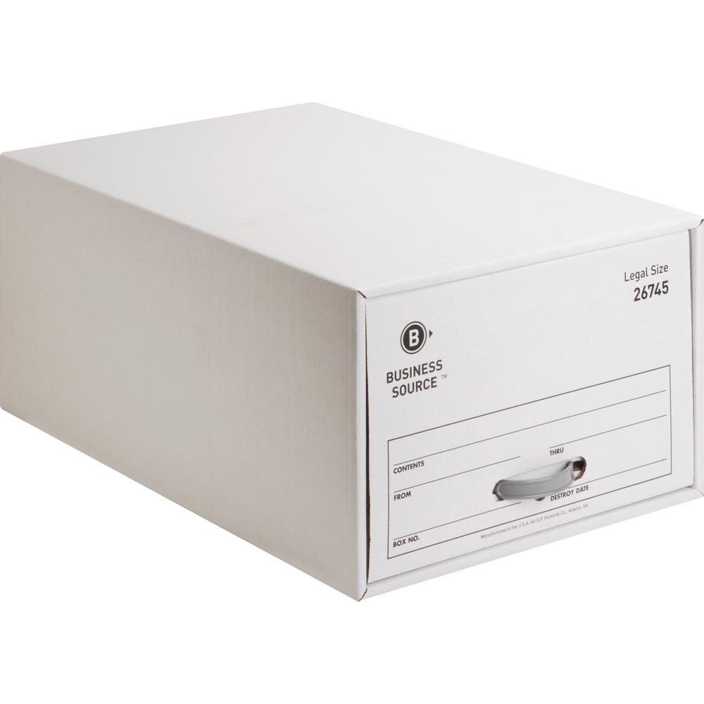 Business Source Stackable File Drawer - Internal Dimensions: 15.50" Width x 23.50" Depth x 10.25" Height - External Dimensions: 17.3" Width x 25.3" Depth x 11.5" Height - Media Size Supported: Legal -