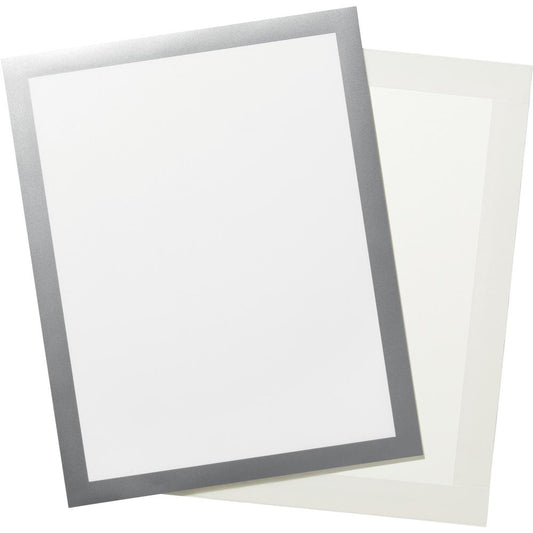 DURABLE&reg; DURAFRAME&reg; Self-Adhesive Magnetic Tabloid Sign Holder - Horizontal or Vertical, 12.25" x 18" Frame Size - Holds 11" x 17" Insert, 2 -Pack, Silver