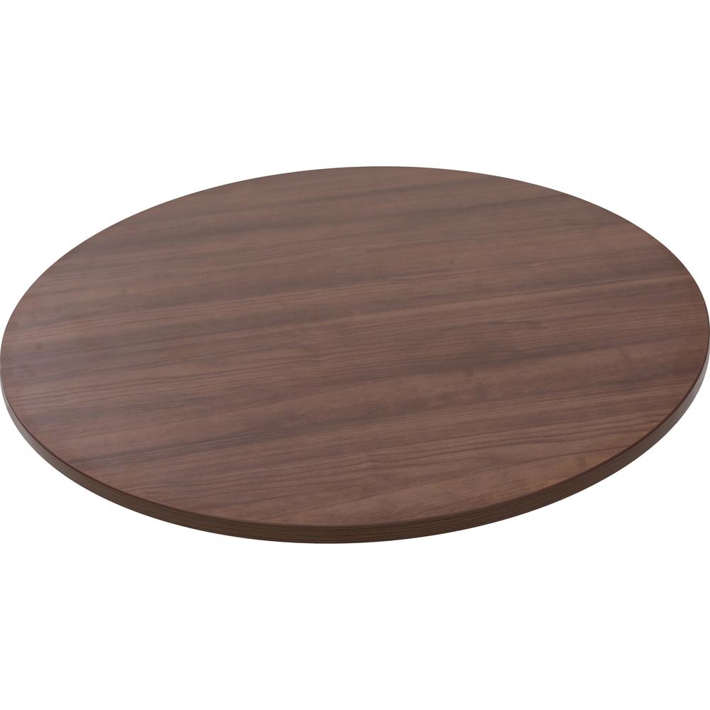 Lorell Woodstain Hospitality Round Tabletop - For - Table TopWalnut Round Top x 1" Table Top Thickness x 35.50" Table Top Diameter - Assembly Required - 1 Each