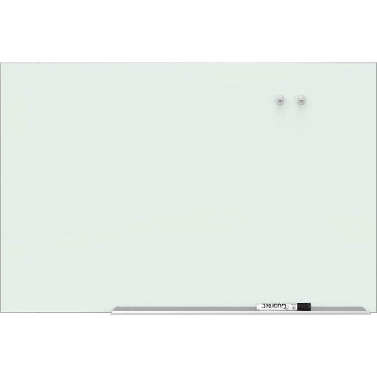 Quartet Element Framed Magnetic Glass Dry-Erase Board - 85" (7.1 ft) Width x 48" (4 ft) Height - White Tempered Glass Surface - Aluminum Frame - Rectangle - Magnetic - Assembly Required - 1 Each