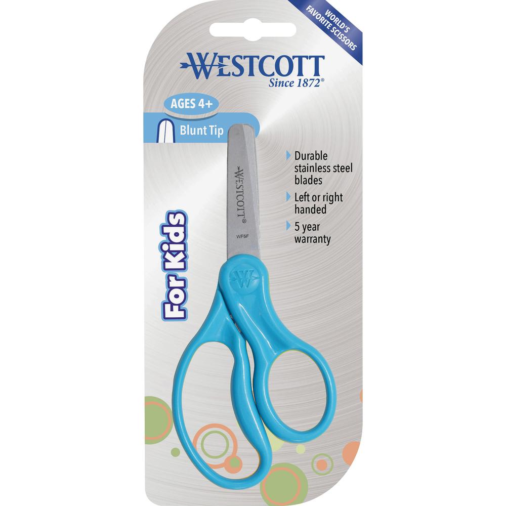 Westcott Blunt Tip 5" Kids Scissors - 5" Overall Length - Stainless Steel - Blunted Tip - Assorted - 30 / Pack