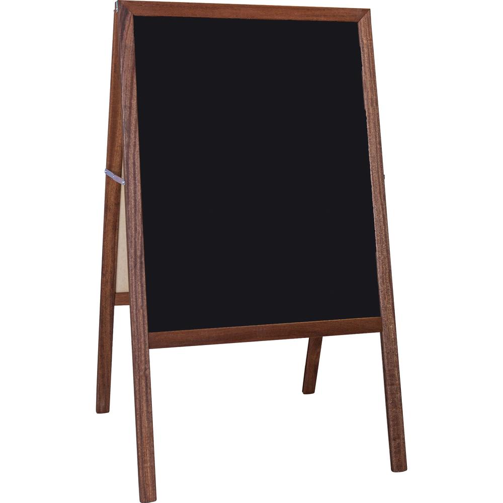 Flipside Stained Black Chalkboard Easel - Stained Black Surface - Hardwood Frame - Rectangle - 1 Each