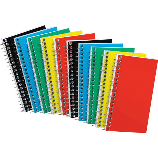 Ampad Sidebound Memo Notebooks - 50 Sheets - Wire Bound - 5" x 3" - White Paper - AssortedPressboard Cover - Mediumweight, Rigid - 10 / Bundle