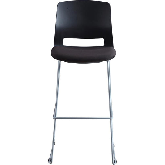 Lorell Arctic Series Bar Stool - Black Fabric, Foam Seat - Black Back - 2 / Carton