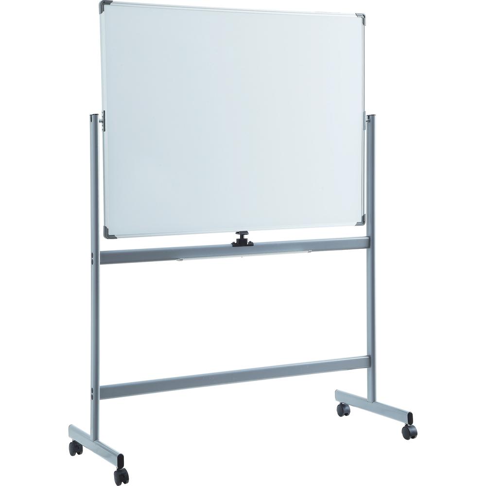 Lorell Magnetic Whiteboard Easel - 72" (6 ft) Width x 48" (4 ft) Height - White Surface - Rectangle - Floor Standing - Magnetic - 1 Each