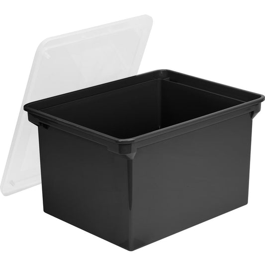 Storex Letter/Legal Tote Storage Box - Internal Dimensions: 15.50" Length x 12.25" Width x 9.25" Height - External Dimensions: 18.3" Length x 13.9" Width x 10.6"Height - 45 lb - 9.25 gal - Media Size