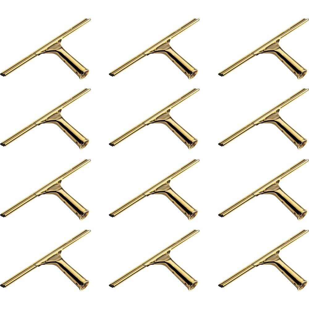 Ettore Brass Squeegee - Rubber Blade - Lightweight, Changeable Blade, Streak-free - Brass