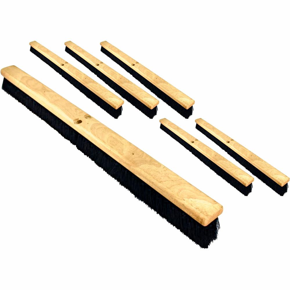 Genuine Joe Hardwood Block Broomhead - 2.75" Tampico Fiber Bristle - 36" Overall Length - 6 / Carton