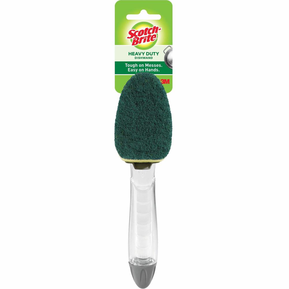 Scotch-Brite Heavy-Duty Dishwand - 4/Carton - Plastic - Green