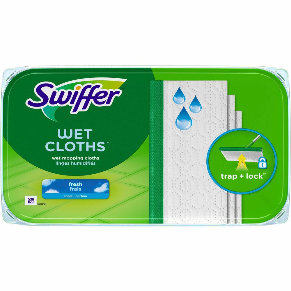 Swiffer Sweeper Wet Mop Refills - 10" Width - Cloth - White - 144 / Carton