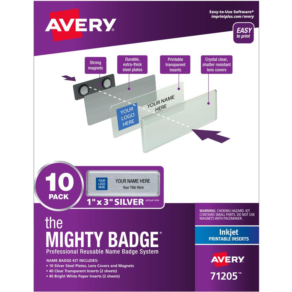 The Mighty Badge&reg; Mighty Badge Professional Reusable Name Badge System - Silver