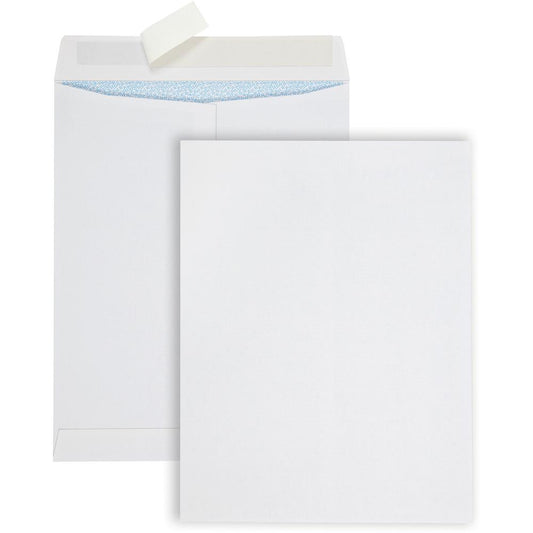 Quality Park Redi Strip Security Mailing Envelopes - Multipurpose - #13 1/2 - 10" Width x 13" Length - Peel Strip - 100 / Box - White