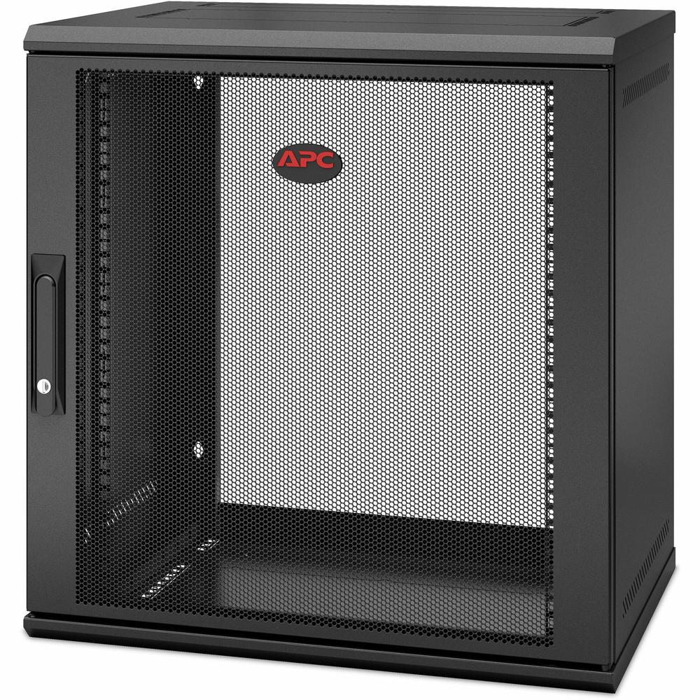 APC by Schneider Electric NetShelter WX 12U Single Hinged Wall-mount Enclosure 400mm Deep - For Networking, Airflow System - 12U Rack Height x 19" Rack Width x 12.95" Rack Depth - Wall Mountable - Bla