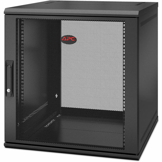 APC by Schneider Electric NetShelter WX 12U Single Hinged Wall-mount Enclosure 600mm Deep - For Networking, Airflow System - 45U Rack Height x 19" Rack Width x 20.79" Rack Depth - Wall Mountable - Bla