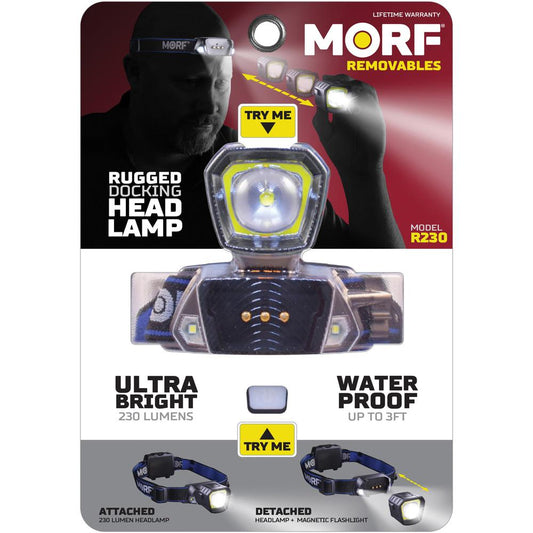 Police Security Removable Light Headlamp - 2 x LED - 4 x AAA - Battery - Black, Blue