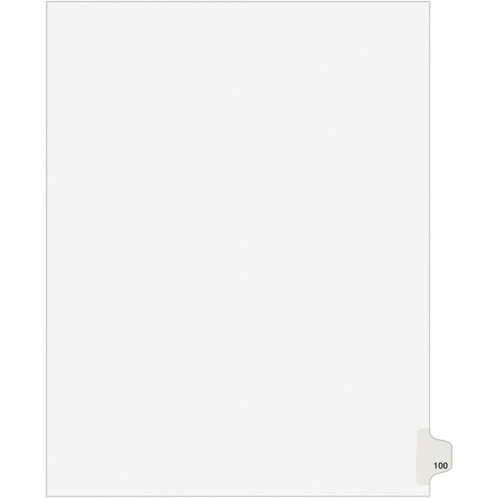 Avery&reg; Side Tab Individual Legal Dividers - 500 x Divider(s) - 500 Side Tab(s) - 100 - 1 Tab(s)/Set - 8.5" Divider Width x 11" Divider Length - Letter - 8.50" Width x 11" Length - White Paper Divi